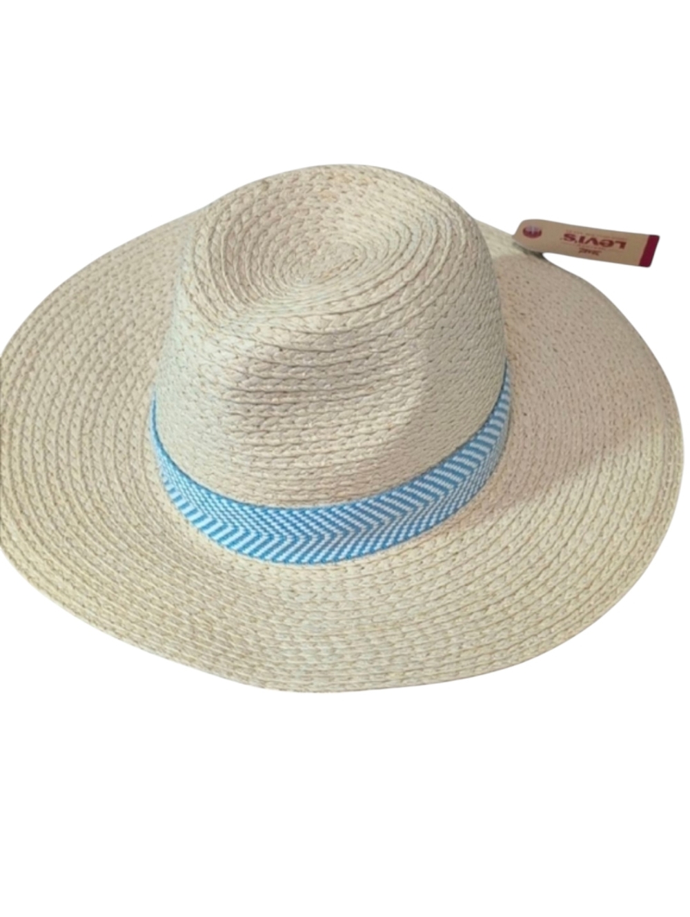 Levi's Wide Brim Straw Hat with Blue Chevron Band